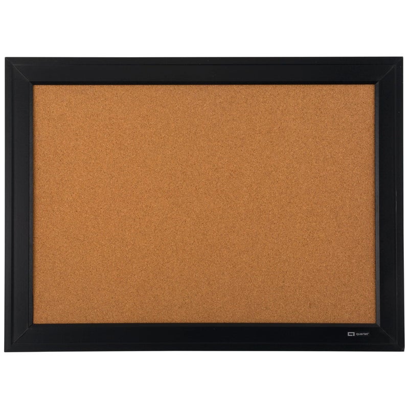 Quartet لوحة إعلانات من الفلين من كوارتيه، 17" × 23"، لوحة فلين مؤطرة، إطار أسود، لوحة دبابيس زخرفية معلقة، مثالية لمكتبك وزينة المنزل، لوحة رسائل التعليم المنزلي أو لوحة الرؤية (79281) - Image 1